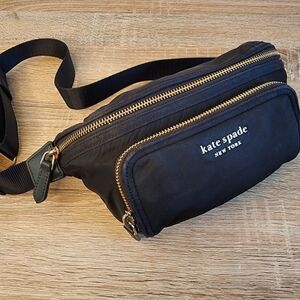 KATE SPADE The Little Better Sam Nylon Medium Black Belt Bag Purse Fanny Pack